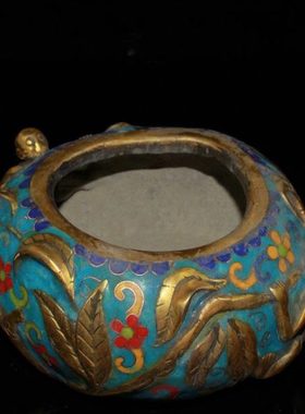 仿古纯铜鎏金猴子偷桃香炉铜器工艺品家居办公室吧台装饰摆件