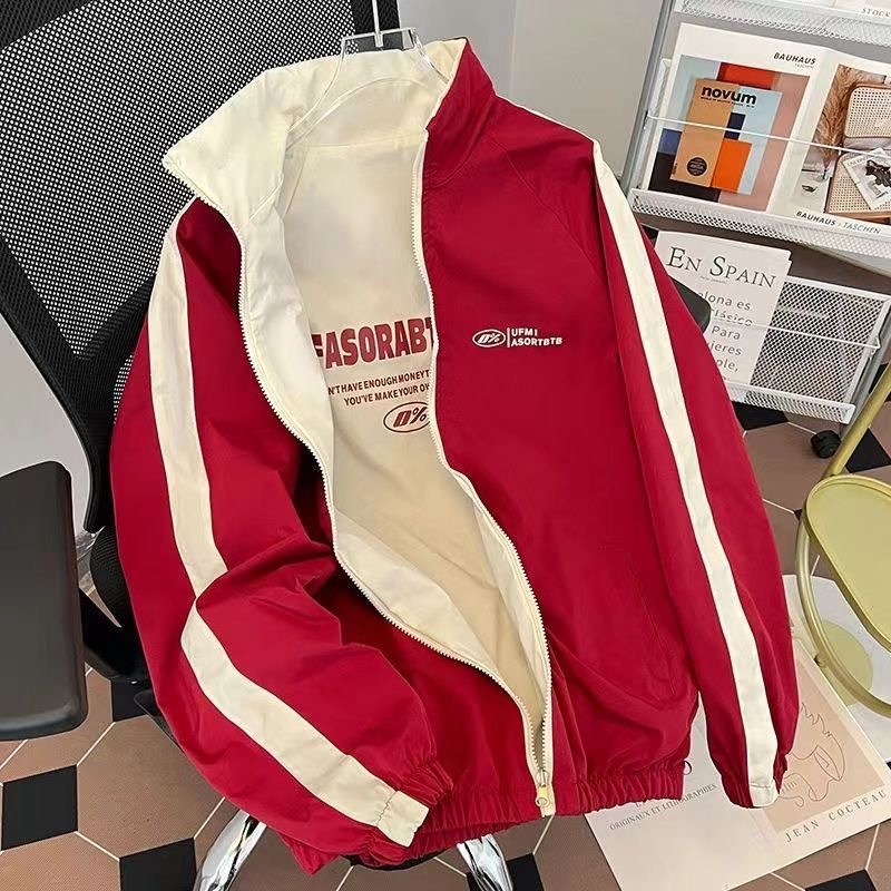 2025春秋新款双面穿外套男痞帅潮牌高级感港风日系休闲冲锋衣夹克