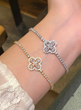 超闪四叶草手链轻奢小众精致手串