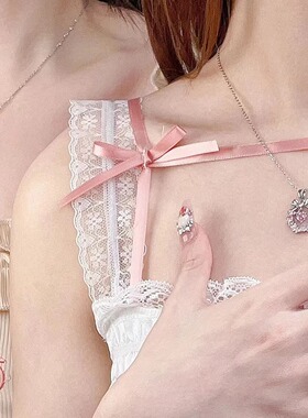 爱之花环蝴蝶结项链女锁骨链轻奢