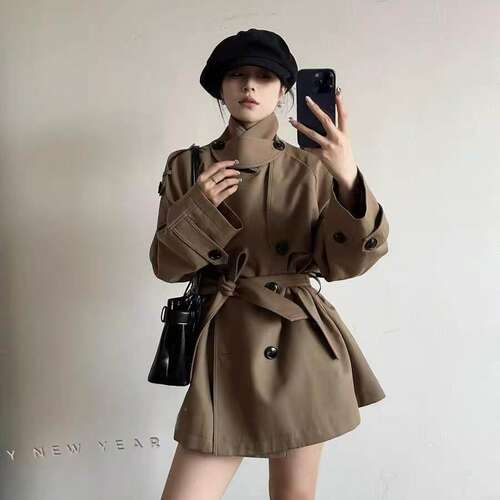 卡其色周淼风衣外套女202