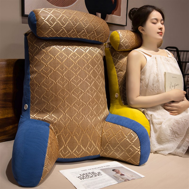 夏季加高凉席靠垫床n头护腰枕头老人孕妇靠背学生宿舍床上看书靠