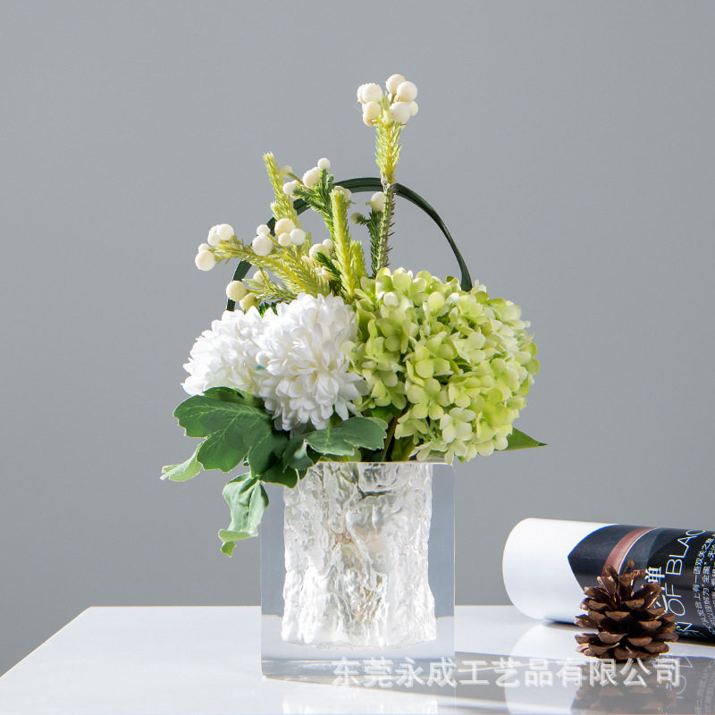现代简约轻奢样板间花瓶花艺组合仿真花餐桌摆花插花摆件软装饰品