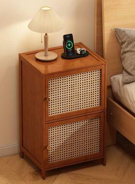 楠物竹头柜YAX家用床边收纳柜子现代储柜卧室置物架边床几床几