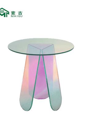 GLAS渐ITA师LIA亚头克CJ-240力神仙炫彩玻璃床柜边几设计变茶几