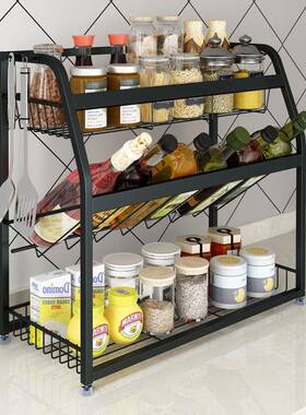 不锈钢调料架纳厨FS725602房置架落地味瓶整理收纳架调台面收储物