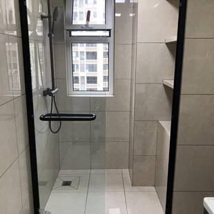 酒公店寓淋浴房半隔断水玻璃间门卫生浴室干湿33443分离洗手台挡