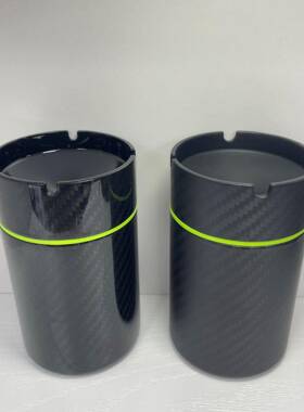 碳纤车维带盖车载烟烟灰缸不锈钢载烟77800灰缸锈不钢通用个性车