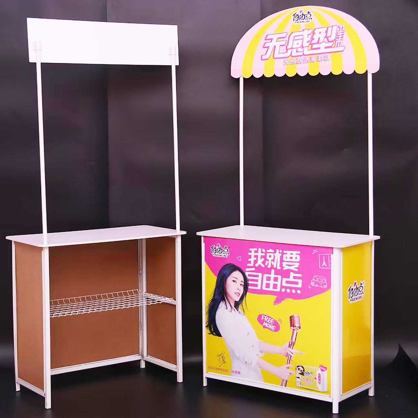 铁质折叠促销台展示架便携式广告折叠桌招生桌子试吃桌咨询台展架