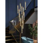 楼梯吊灯代奢别墅复式 楼长UMC层吊灯简约大气轻跃现客厅水晶灯具