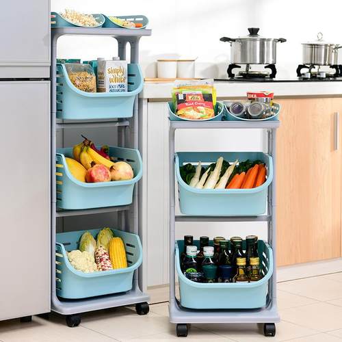 厨HG156416房蔬菜物架落地多层置纳多功能洗菜篮子水果收放筐用品