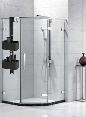 免打孔304锈不钢双层浴淋浴玻璃门挂WLA架卫生间室置物架收纳挂房