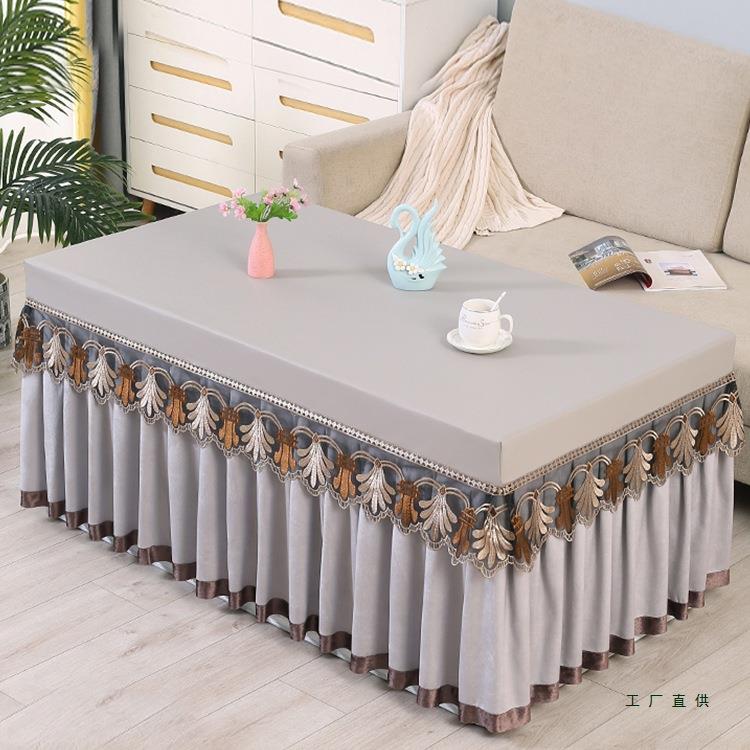 轻茶几罩套2F9799M7502新款全包防5水防油U皮面电炉烤火桌套长方P