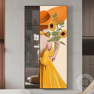 向日葵全身镜试推拉隐室形镜子卧室衣镜HEI壁挂家用卧墙饰上装品