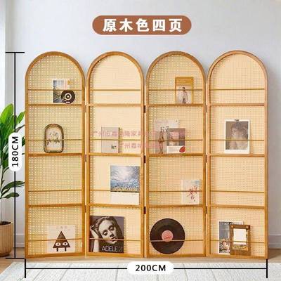 杂厅志书架折屏藤移编入屏风隔断客实木折叠可动小户型9685遮挡户