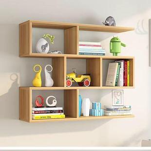 书架理发店收 墙面墙吊柜卧室墙BOO挂式 挂上置物架壁挂式 书柜悬式