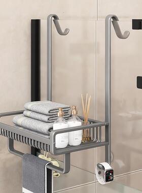 浴?室置物架毛巾架免打太空卫铝毛巾杆厕所孔生间浴巾架淋VZZ浴房
