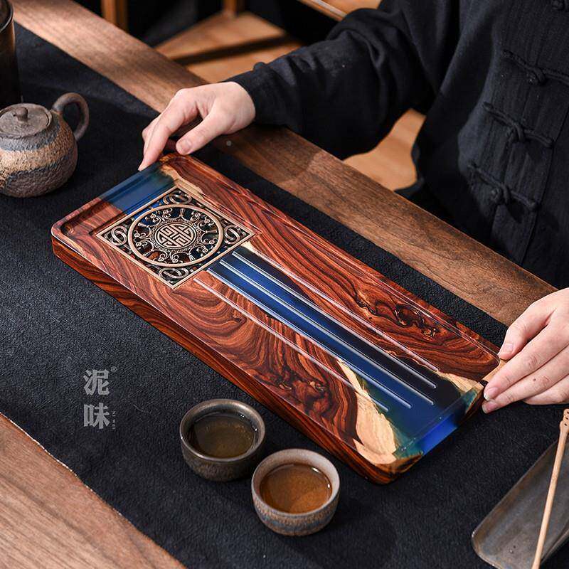 树脂小长叶红檀台实木盘茶盘方形大用号家排水TM674296干泡茶茶具