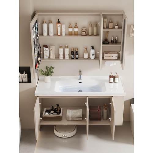 fc油奶手风149浴室柜组合一体陶瓷盆柜卫生间洗洗脸手洗漱洗台