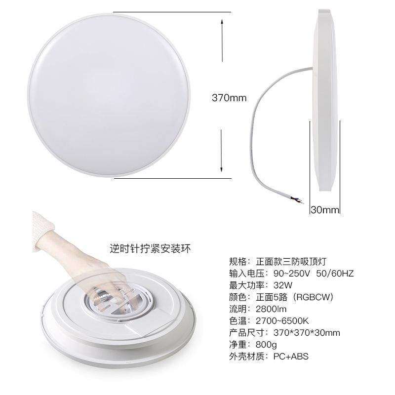 Matter智能吸顶灯RGBCW无极调光调色直连HomeKit谷歌Alexa音响