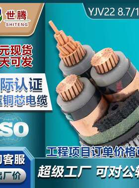 YJV22高压电缆3芯5507095120150300平方铜芯国标铠装电缆线