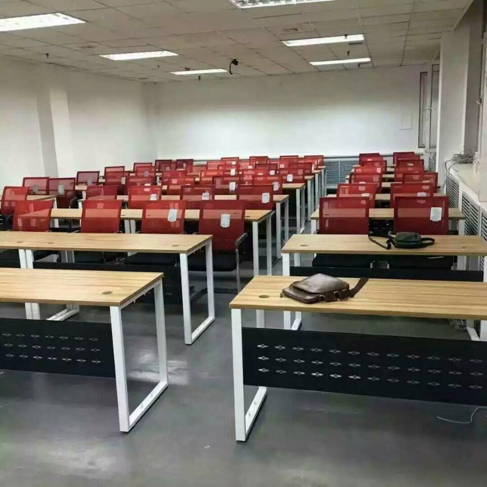 电教室钢木结合单人双人电脑桌学校机房微机室电脑桌