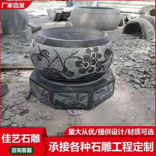 石雕柱墩供应各种仿古石雕建筑青石柱顶石做旧柱墩石包柱柱础