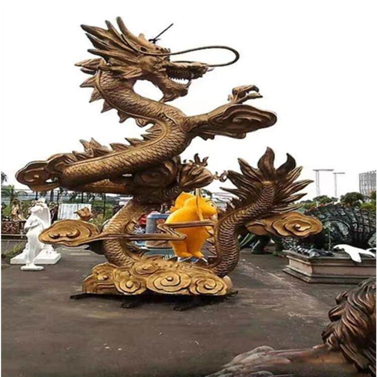 纯铜雕塑飞龙雕塑双龙戏珠大型铜雕铜龙铜凤生产制作