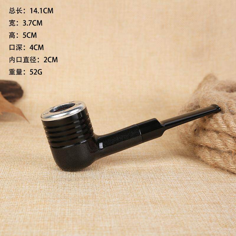 精美做工烟斗上漆螺纹烟斗手工过滤木质烟斗经典直式新手适用