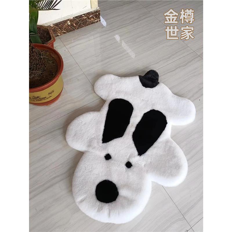 66仿兔毛椅子垫坐垫卡通小狗沙发动物地垫餐椅垫梳妆台短毛绒座垫