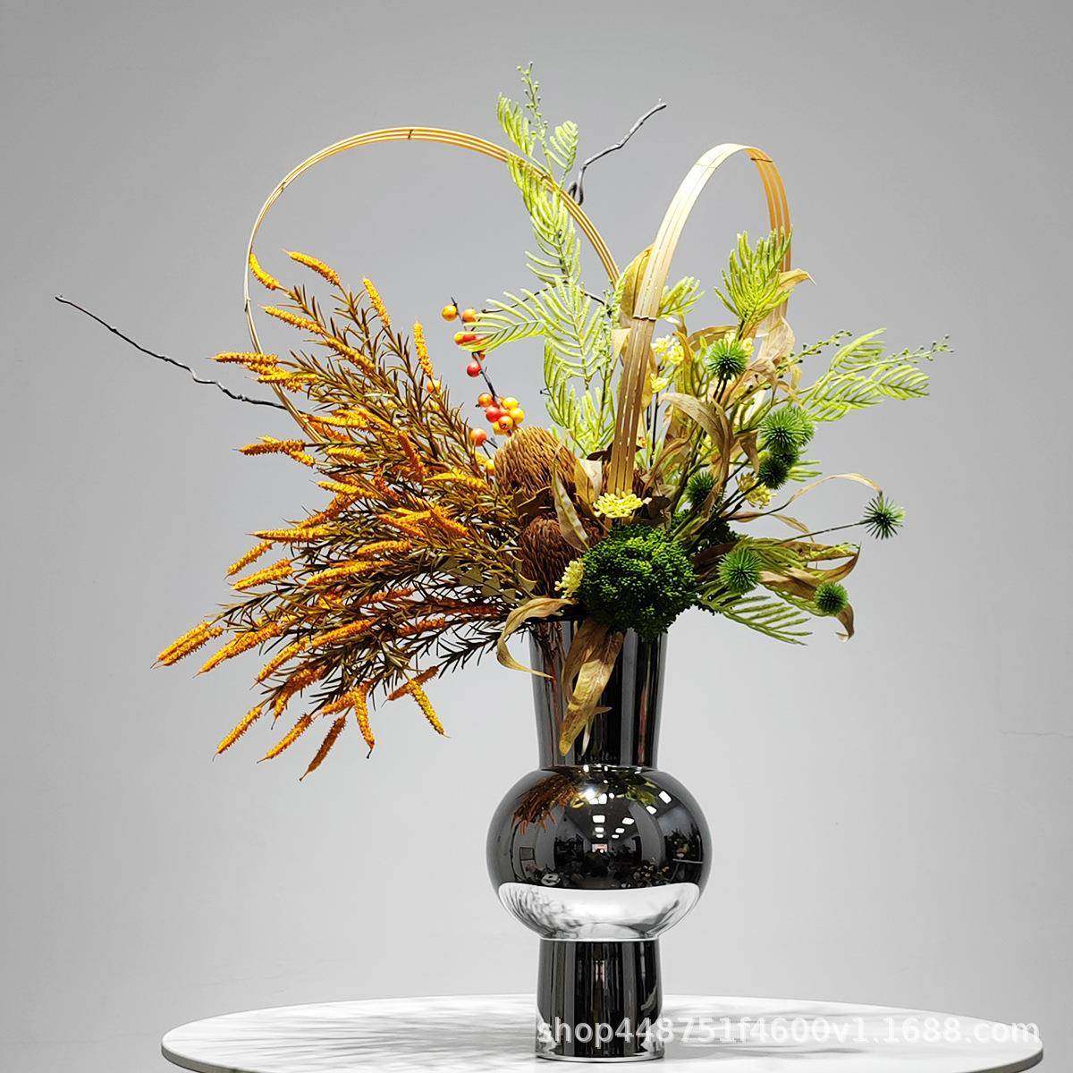 轻奢风格室内餐厅绢花插花摆件仿真花电视柜客厅家居软装花艺摆设,收纳整理,烫衣板及配件,淘宝优惠券,粉丝福利购,淘宝优惠卷