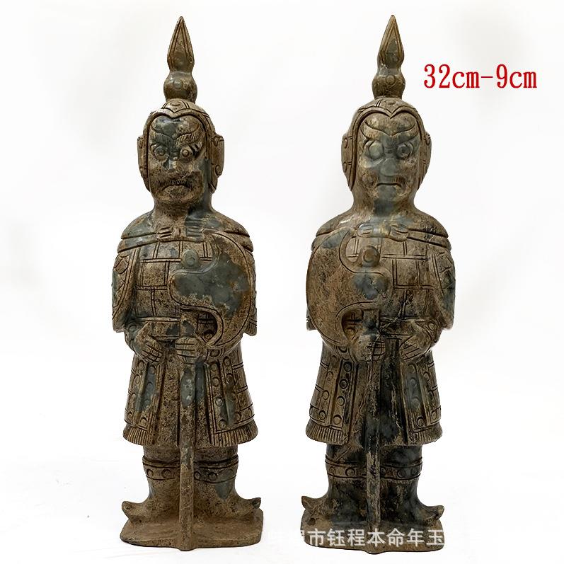 钰程本命年玉器高32厘米战汉古玉老玉门神摆件复古收藏古董古玉