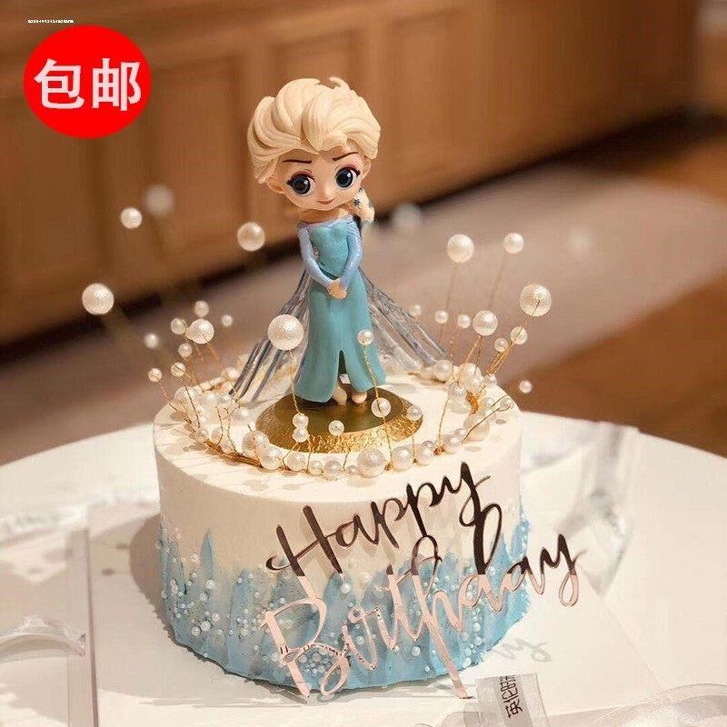 女孩生日蛋糕装饰摆件公主少女儿童烘焙蛋糕娃娃摆件甜品台插件
