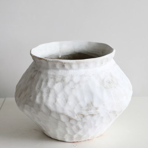 侘寂风粗陶花器禅意花瓶插干花中古花瓶手工陶罐陶瓷日式装饰摆件