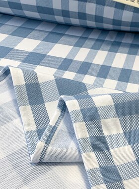 纯棉老粗布床单三件套夏季q帆布空调席被单蓝色简约方格245*250CM