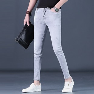 男士 牛仔裤 潮流2025上新修身 型小脚9分休闲男裤 九分裤 薄款 男夏季