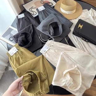 裤 岛国单 束脚工装 松紧腰系带显瘦休闲百搭降落伞裤 女 木巨249