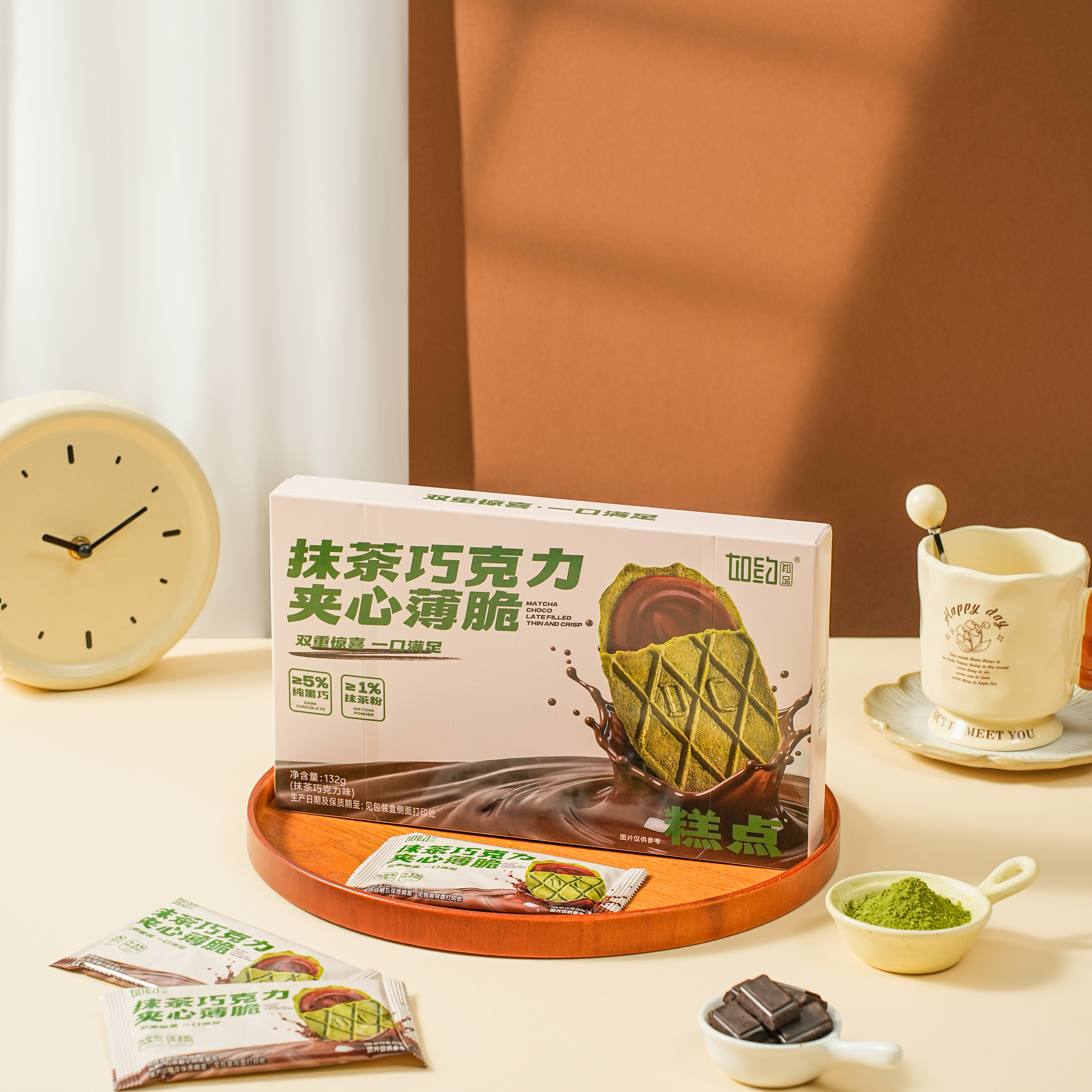 如约抹茶巧克力可可华夫脆草莓巧克力薄脆瓦夫饼干网红休闲零食品