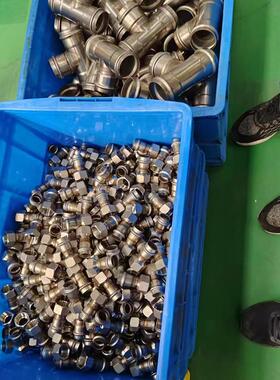 304弯双卡头压式不锈钢薄管件卫生级管件壁给水不锈钢卡压管件