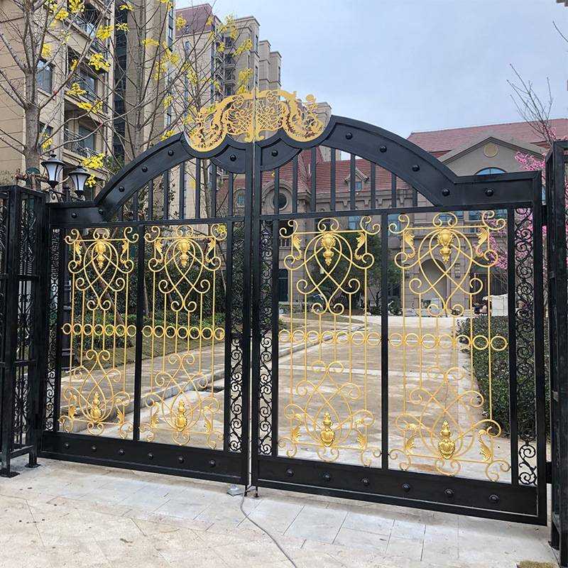 厂家直销铁艺大门小区大门 小区大门配件铸铁大门小区对开门