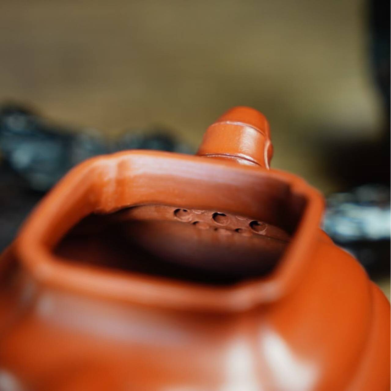 竹鼎壶原矿朱泥宜兴紫砂壶茶具茶壶茶道名家传承纯手工贴竹叶小品
