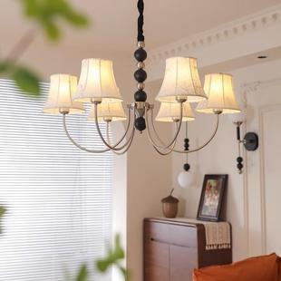 南洋衣帽间卧室餐厅灯 复古书房灯新中式 法式 中古布艺客厅吊灯美式