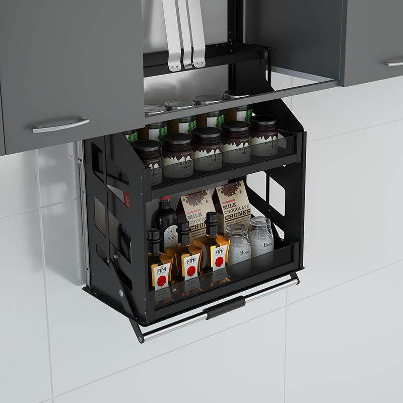 吊柜升降拉篮太空铝垂直升降机厨房橱柜调味篮厂家,家装主材,拉篮,淘宝优惠券,粉丝福利购,淘宝优惠卷