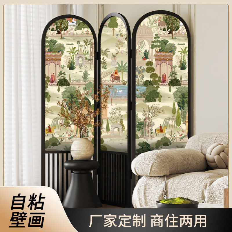 墙纸自粘墙贴一步一景墙布无缝全屋壁布轻奢风高端自粘贴墙布厂家