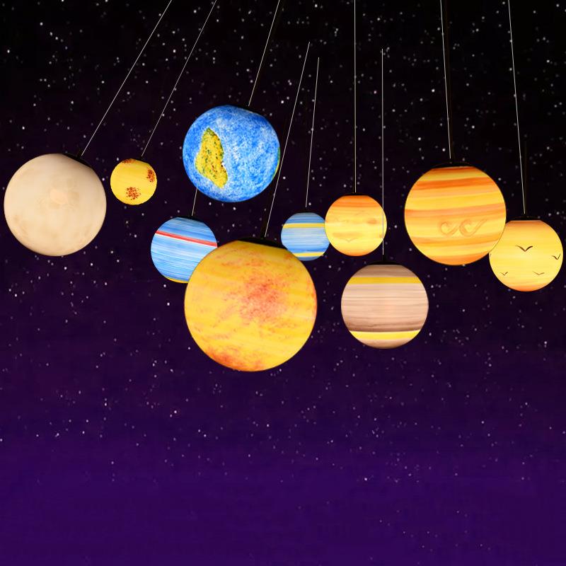 厂家直供八大九大行星太阳星空地球月亮月球灯幼儿园大厅星球灯
