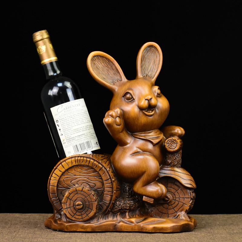 十二生肖狗摆件红酒架创意牛兔龙蛇马羊猴鸡猪餐虎厅酒柜装MZJ饰