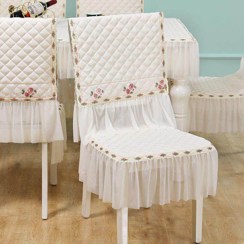 防滑餐桌椅子套罩家用清新长方形餐桌布椅套椅垫套装餐厅餐椅通用