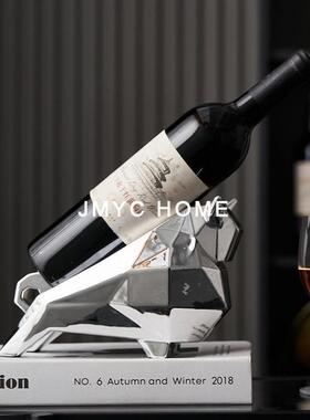 轻奢高档创意斗牛红酒架饰品客厅电视柜玄关酒柜餐厅桌面家居摆件