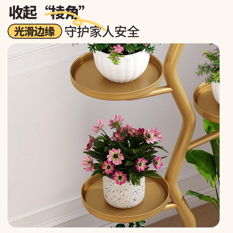 花架花客厅落地LX-层圆阳台式置物架2025新款可移动铁艺多摆层植