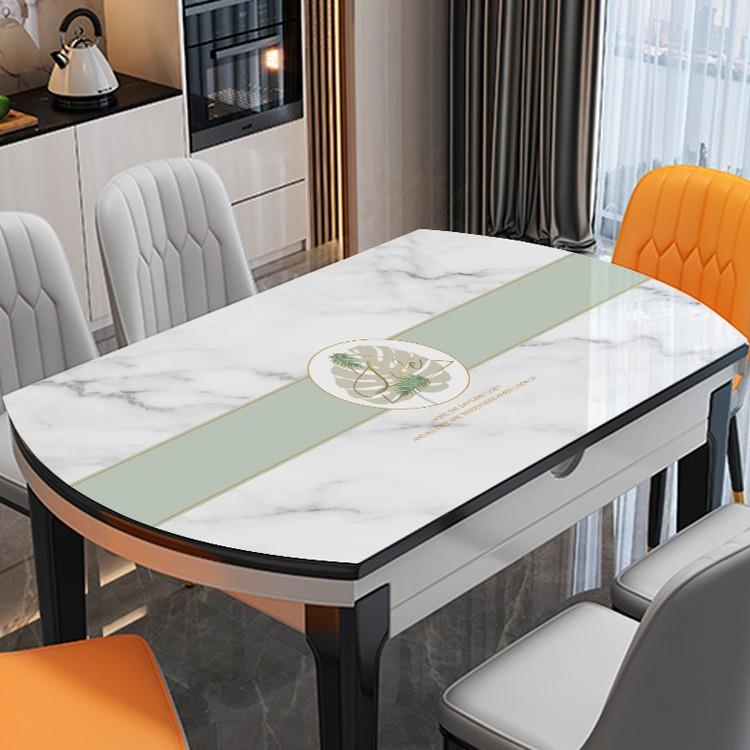椭圆形桌布防水防油免洗防烫pvc软玻璃可折叠伸缩圆桌茶几餐桌垫